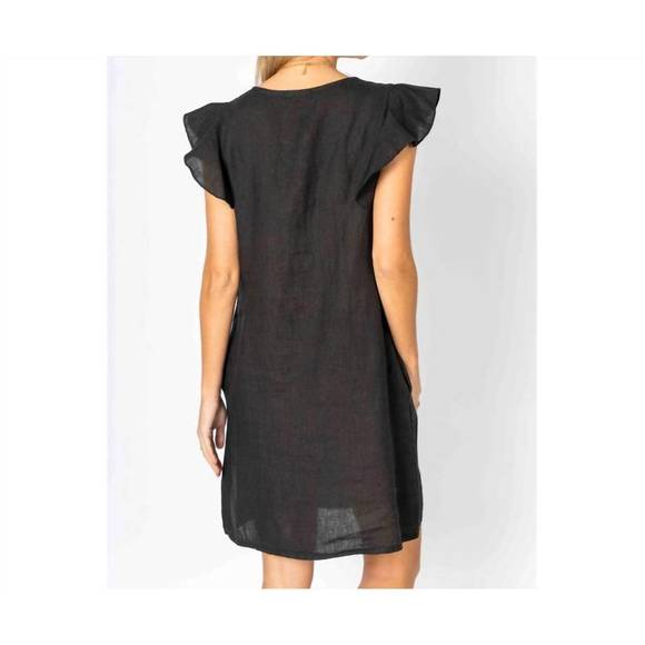 NEW LOOK MODE USA linen breeze sheath dress in black - Picture 3 of 3